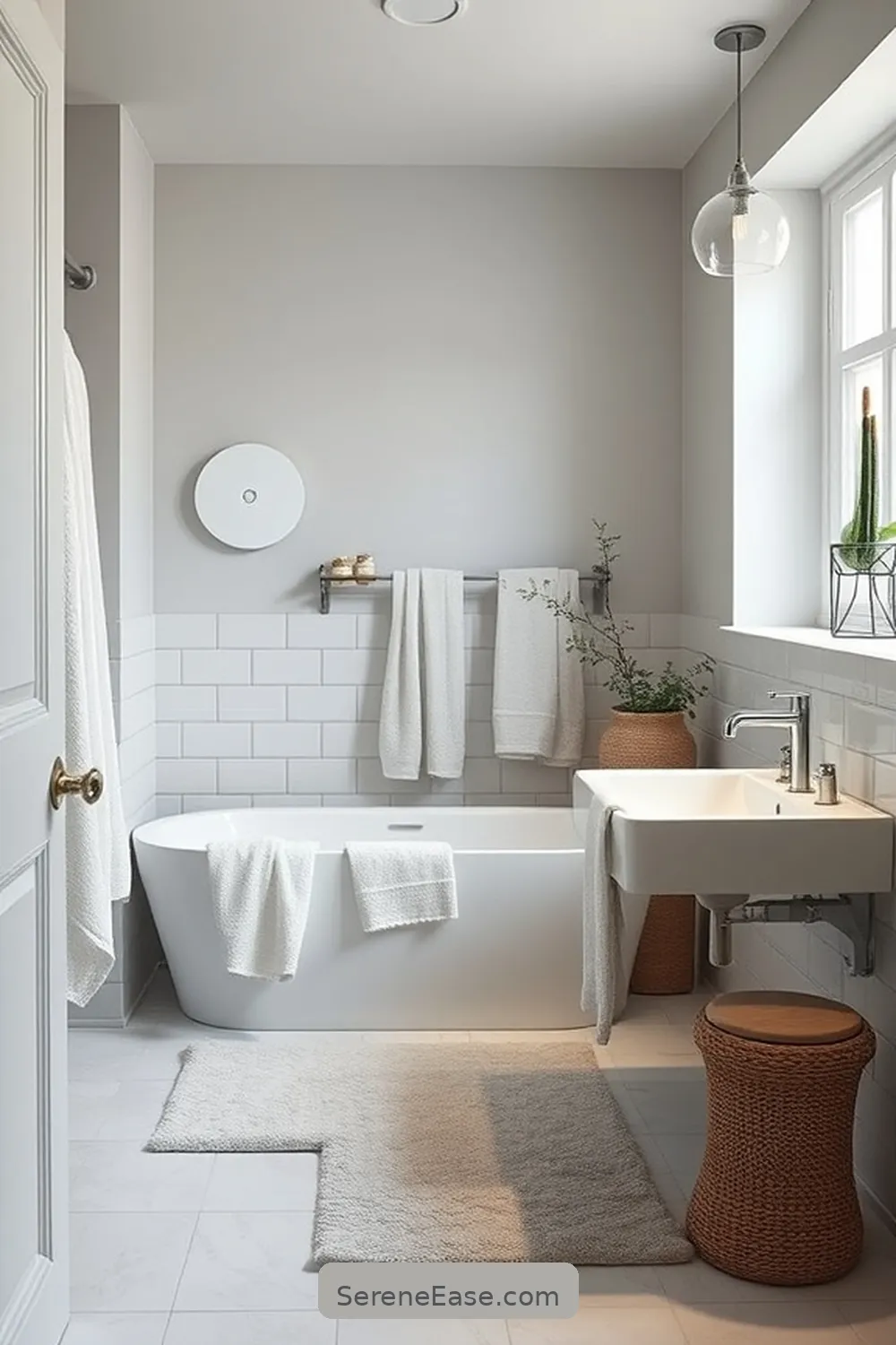 Achieving a Monochromatic Scandinavian Style Bathroom 12 Personalizing Your Space With Simple Decor for Achieving a Monochromatic Scandinavian Style Bathroom