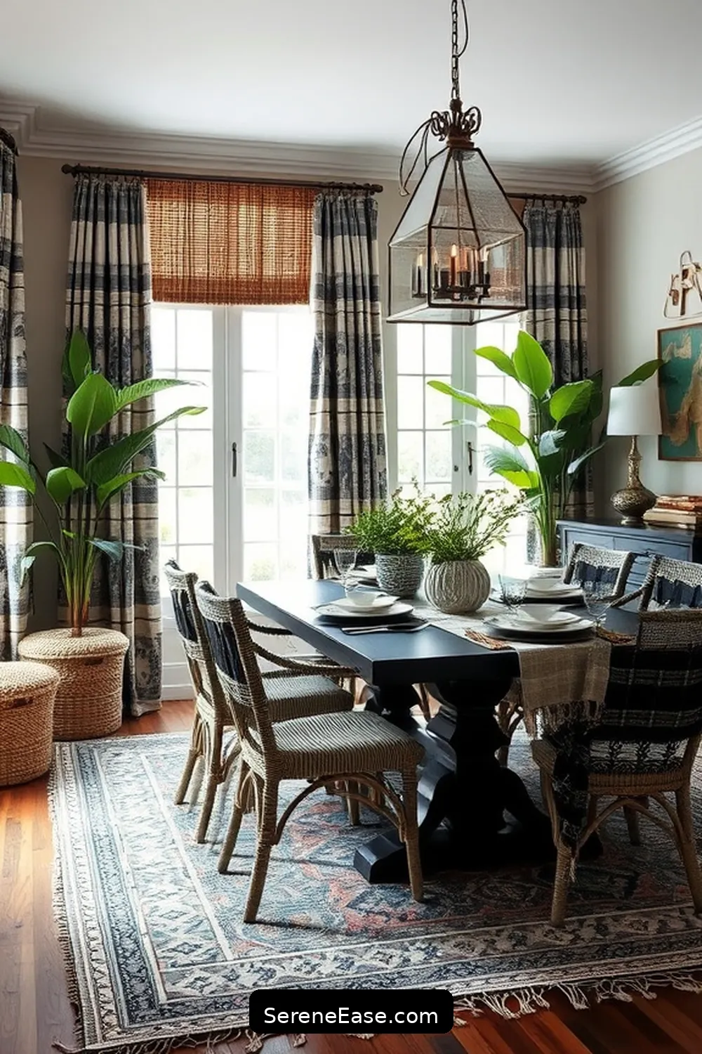 Blend Black and White With Bohemian Style in Your Dining Room 5 Incorporating Patterns and Textures for Blend Black and White With Bohemian Style in Your Dining Room