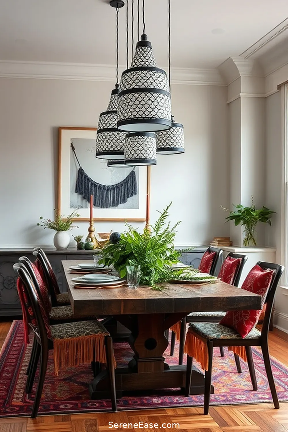 Blend Black and White With Bohemian Style in Your Dining Room 8 Lighting: Setting the Mood for Blend Black and White With Bohemian Style in Your Dining Room