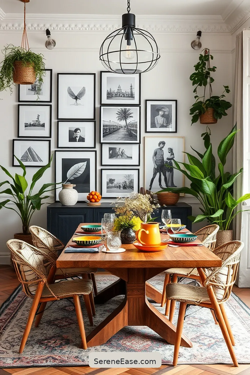 Blend Black and White With Bohemian Style in Your Dining Room 9 Personalizing Your Space With Art and Personal Touches for Blend Black and White With Bohemian Style in Your Dining Room
