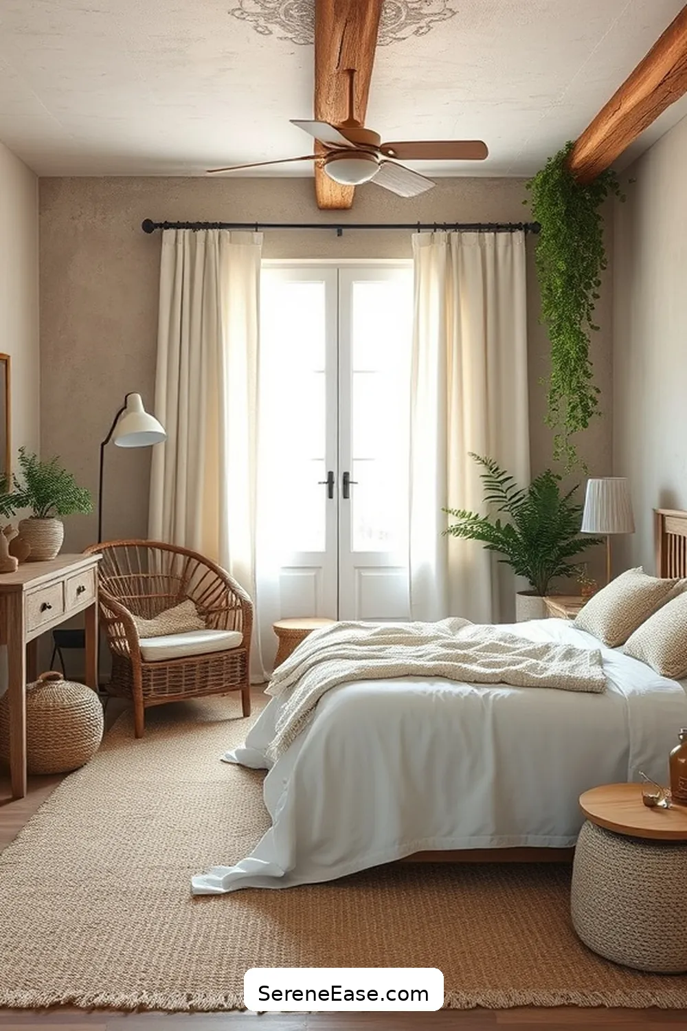 Blending Neutral Tones in a Rustic Bedroom Style 6 Adding Natural Elements for Blending Neutral Tones in a Rustic Bedroom Style
