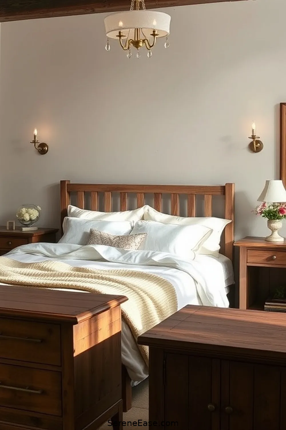 Blending Neutral Tones in a Rustic Bedroom Style 7 Utilizing Lighting to Enhance Ambiance for Blending Neutral Tones in a Rustic Bedroom Style