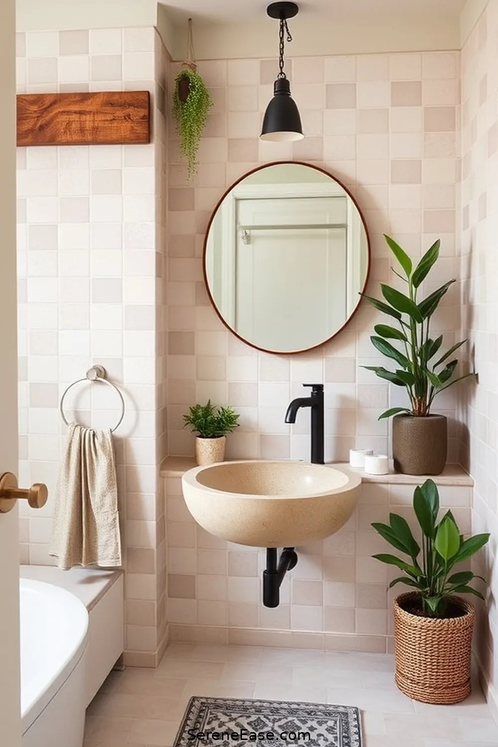 Blending Pastels and Rustic Style in Bathroom Design 5 Incorporating Natural Materials for Blending Pastels and Rustic Style in Bathroom Design