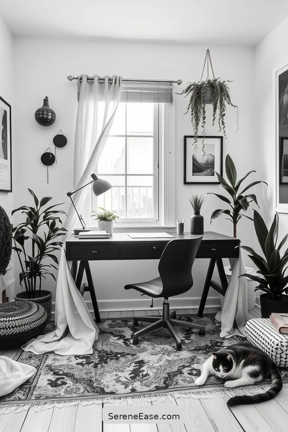 Create a Black and White Bohemian Home Office Style 8 Create a Functional Layout for Create a Black and White Bohemian Home Office Style