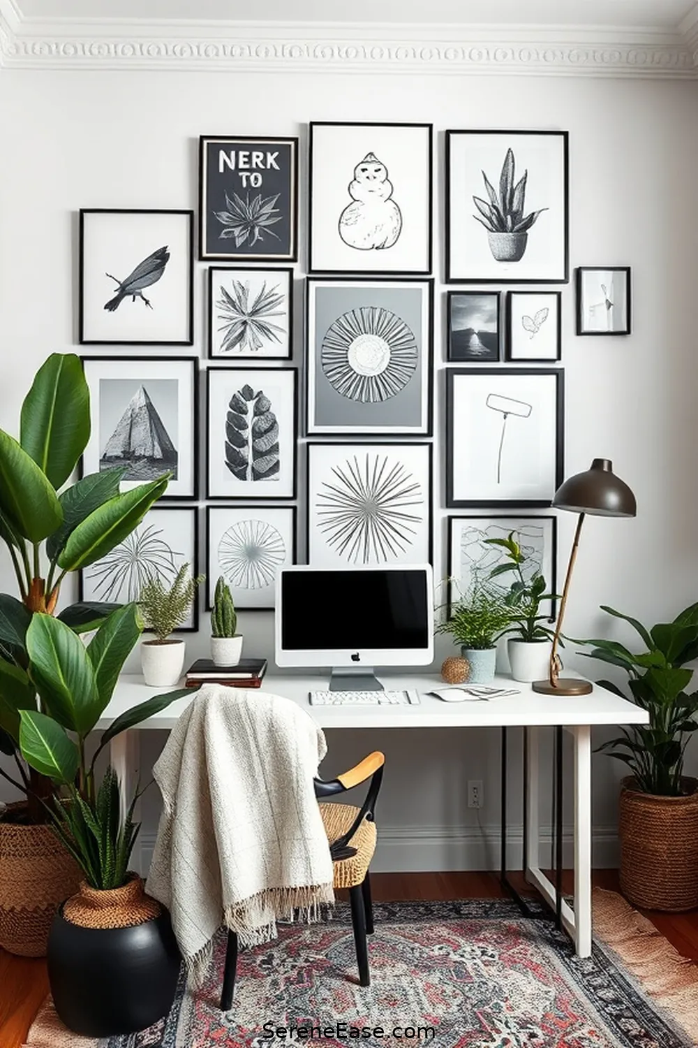 Create a Black and White Bohemian Home Office Style 11 Display Inspirational Art for Create a Black and White Bohemian Home Office Style