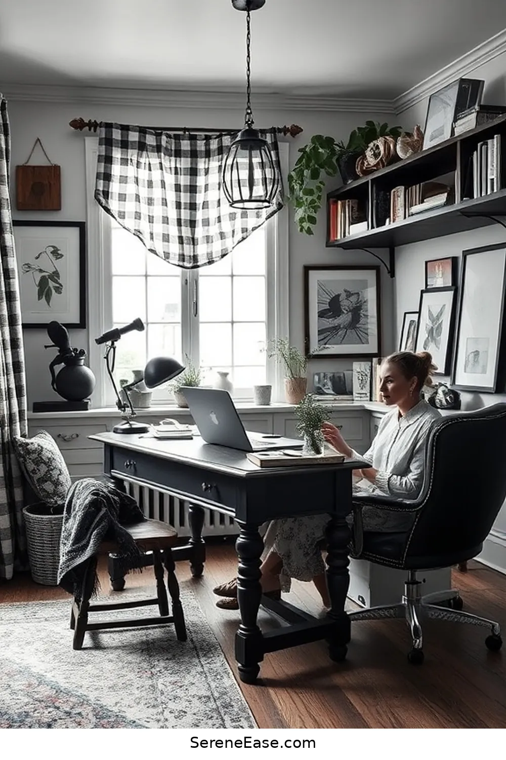 Create a Black and White Bohemian Home Office Style 5 Layer Patterns for Depth for Create a Black and White Bohemian Home Office Style
