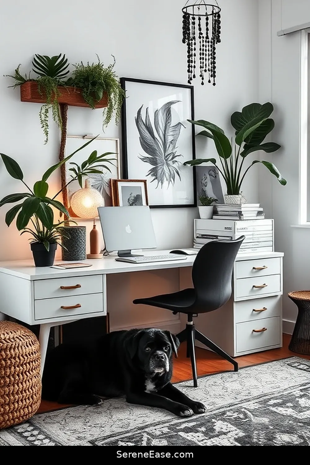 Create a Black and White Bohemian Home Office Style 10 Lighting for Ambiance for Create a Black and White Bohemian Home Office Style