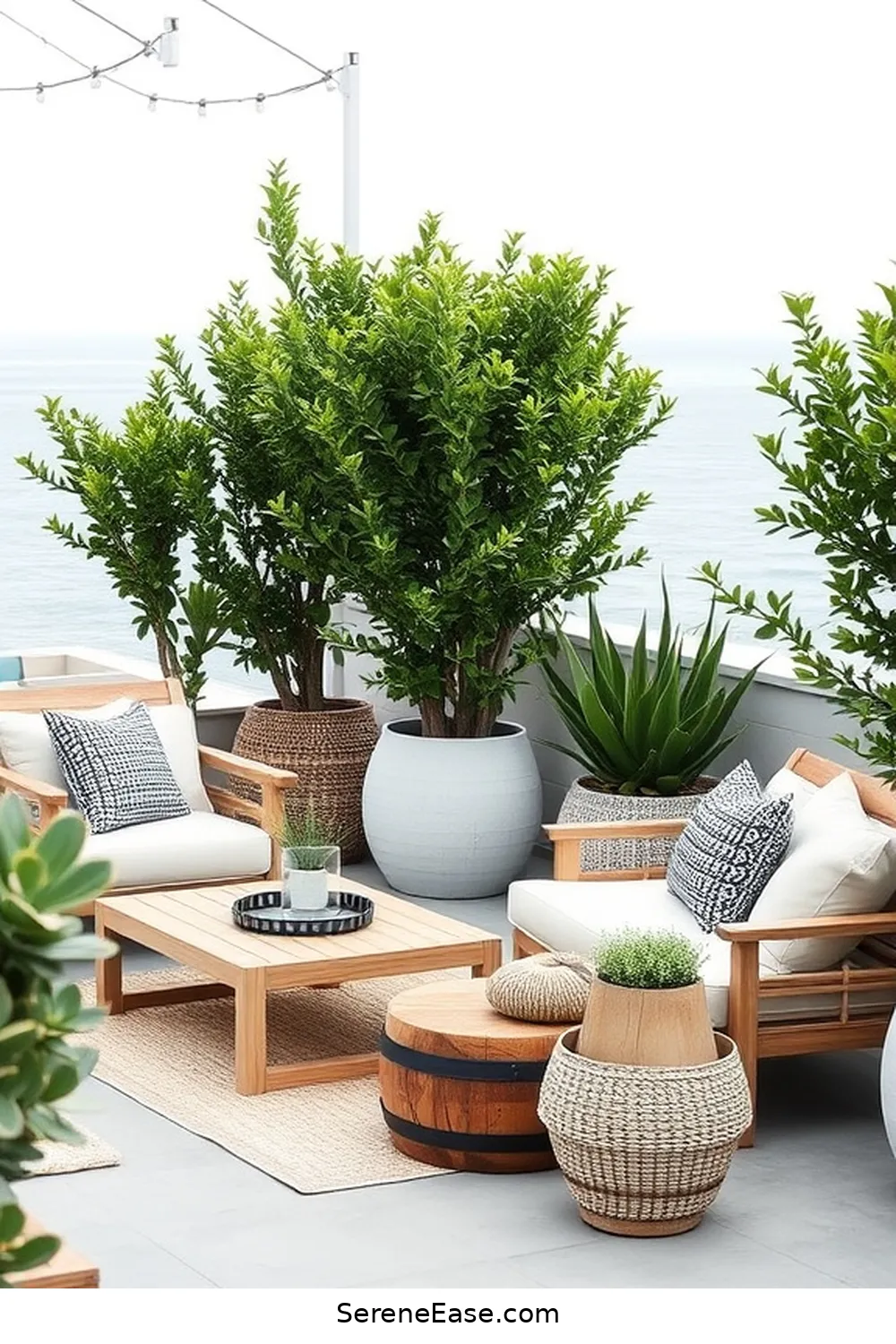 Create a Black and White Coastal Style Outdoor Patio Oasis 7 Adding Natural Elements and Greenery for Create a Black and White Coastal Style Outdoor Patio Oasis