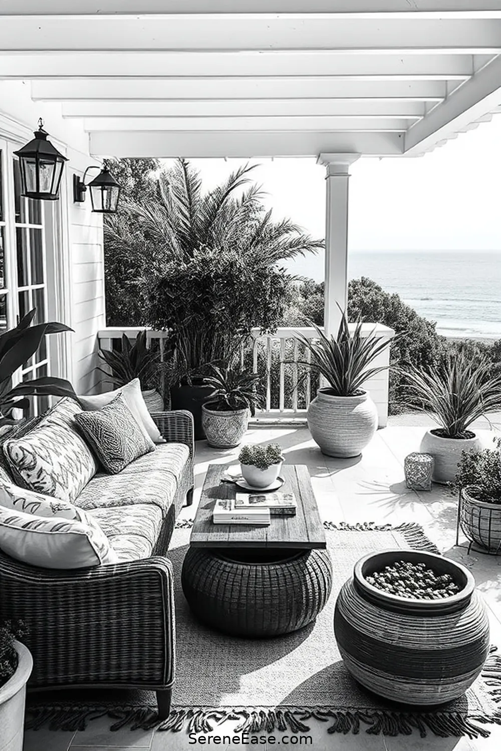 Create a Black and White Coastal Style Outdoor Patio Oasis 5 Incorporating Textures and Patterns for Create a Black and White Coastal Style Outdoor Patio Oasis