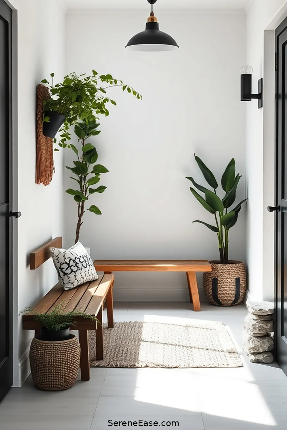 Create a Black and White Scandinavian Entryway Style 4 Incorporate Natural Elements and Materials for Create a Black and White Scandinavian Entryway Style
