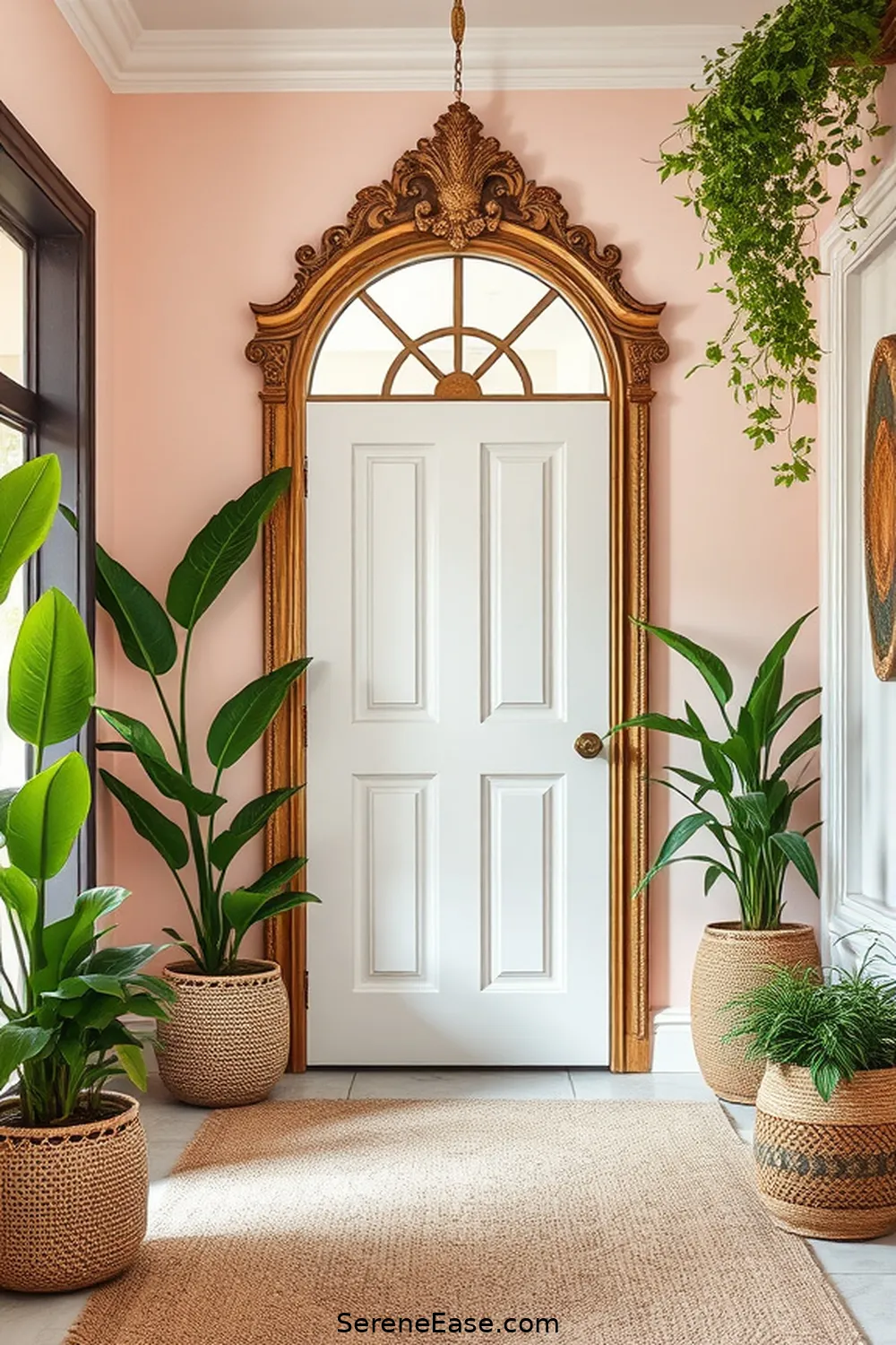 Create a Bohemian-Style Entryway With Pastels 6 Add a Statement Mirror for Create a Bohemian-Style Entryway With Pastels