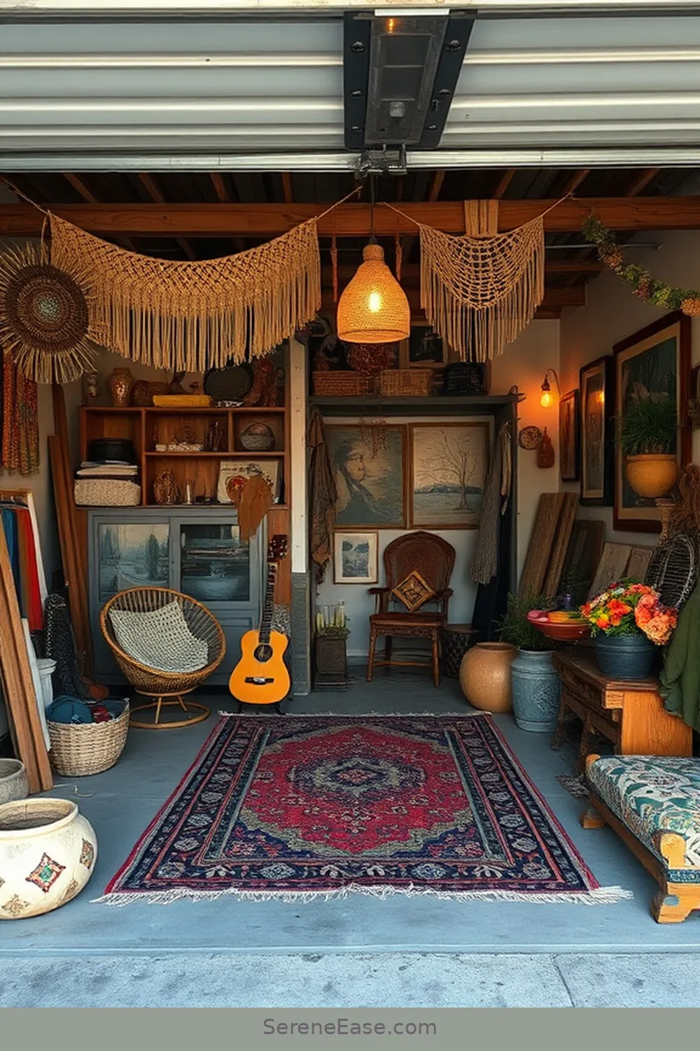 Create a Bohemian-Style Garage With Earth Tones 9 Decorate With Artwork and Textiles for Create a Bohemian-Style Garage With Earth Tones