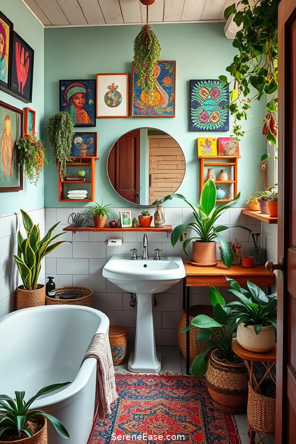 Create a Bold and Bright Bohemian Bathroom Style 6 Personalize With Art and Decor Items for Create a Bold and Bright Bohemian Bathroom Style