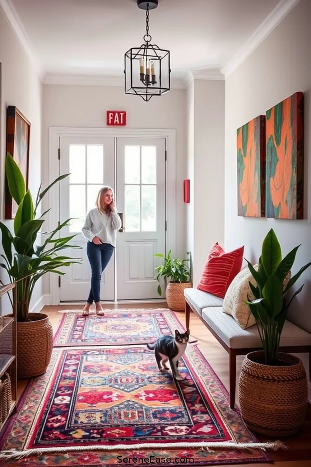 Create a Bold and Bright Bohemian Entryway Style 4 Incorporate Eclectic Patterns for Create a Bold and Bright Bohemian Entryway Style