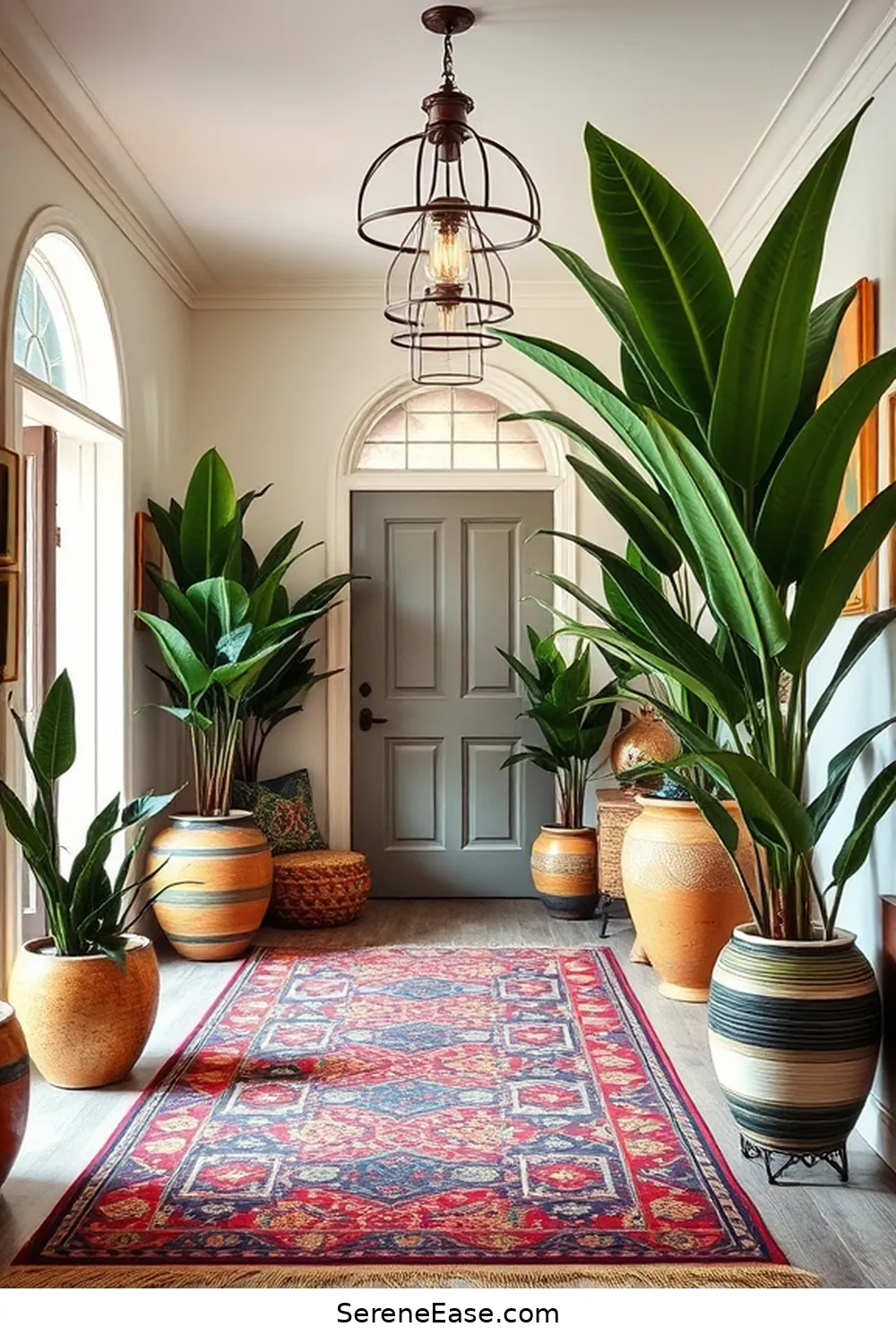 Create a Bold and Bright Bohemian Entryway Style 7 Utilize Statement Lighting for Create a Bold and Bright Bohemian Entryway Style
