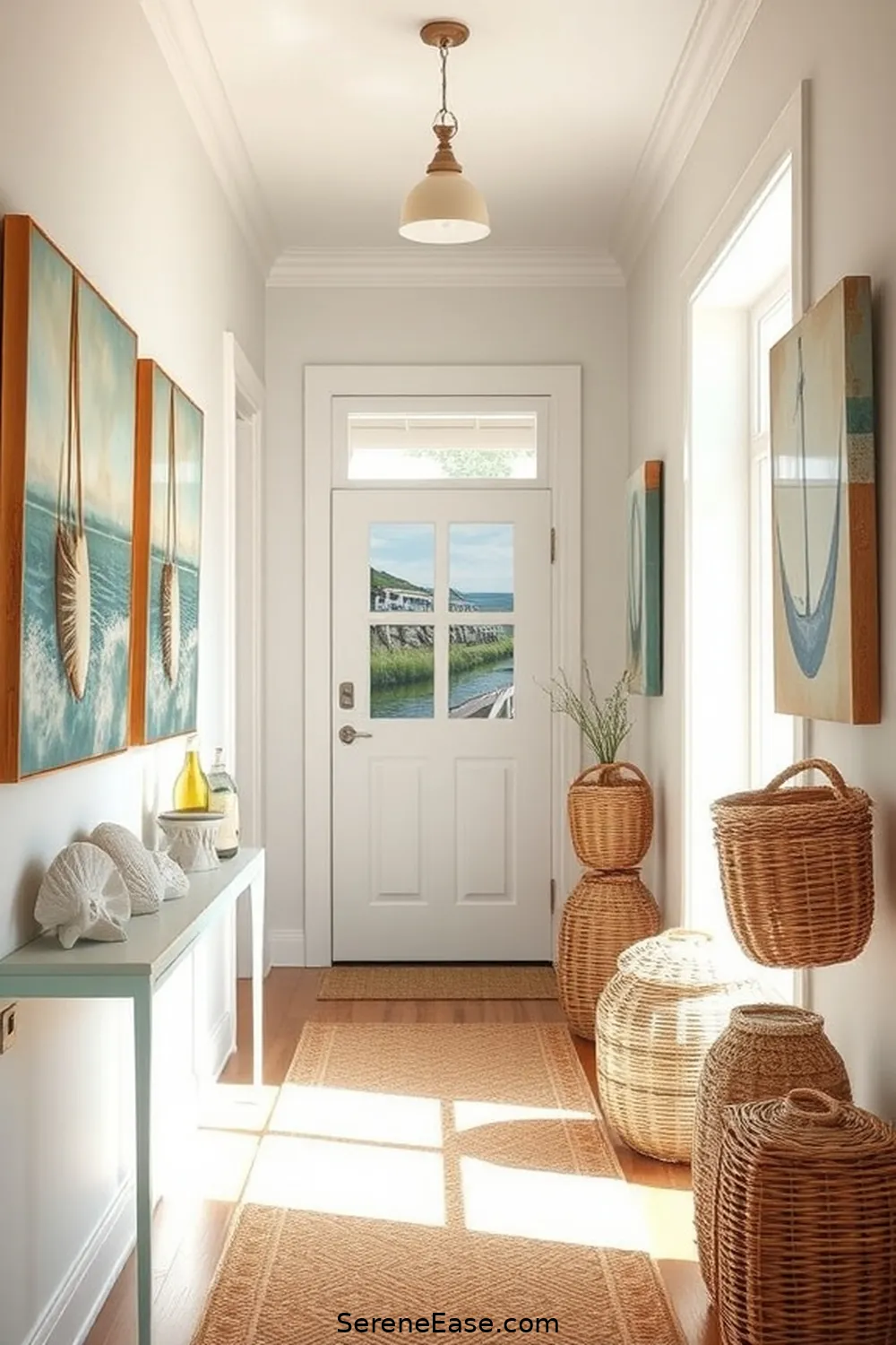 Create a Bold and Bright Coastal Hallway Style 6 Add Coastal Artwork and Decor for Create a Bold and Bright Coastal Hallway Style