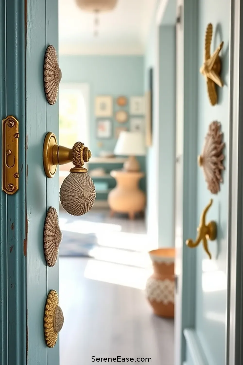 Create a Bold and Bright Coastal Hallway Style 12 Choose Door Hardware That Reflects the Coast for Create a Bold and Bright Coastal Hallway Style
