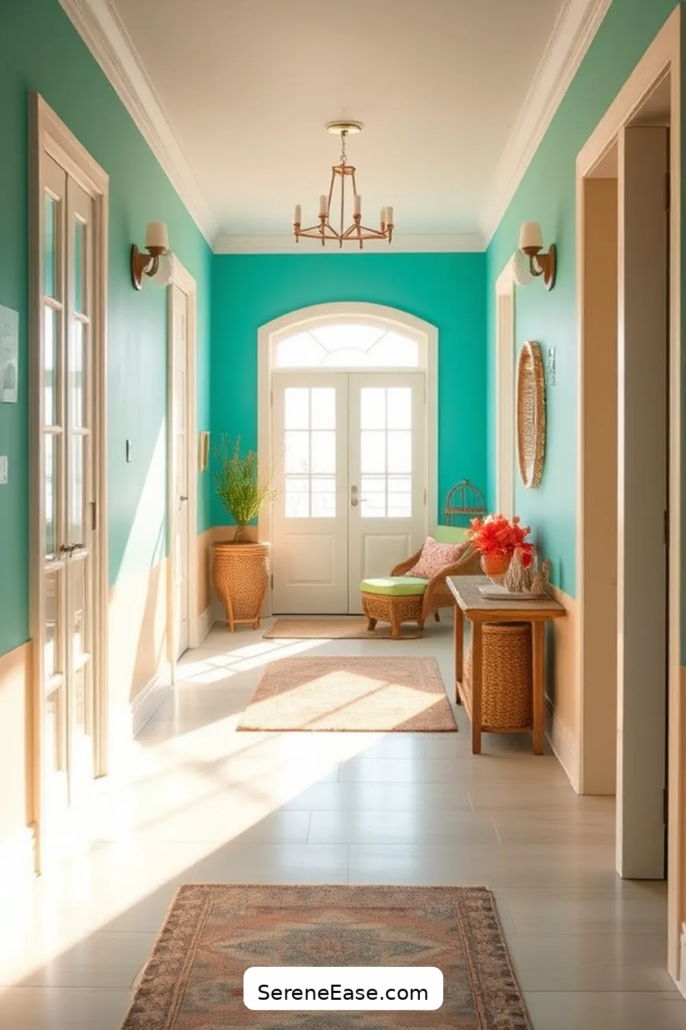 Create a Bold and Bright Coastal Hallway Style 2 Choose a Color Palette Inspired by the Ocean for Create a Bold and Bright Coastal Hallway Style