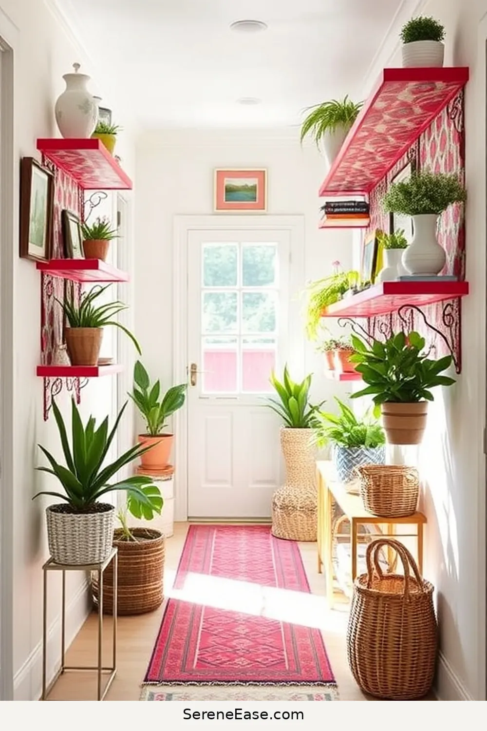 Create a Bold and Bright Coastal Hallway Style 11 Utilize Wall Space for Storage Solutions for Create a Bold and Bright Coastal Hallway Style