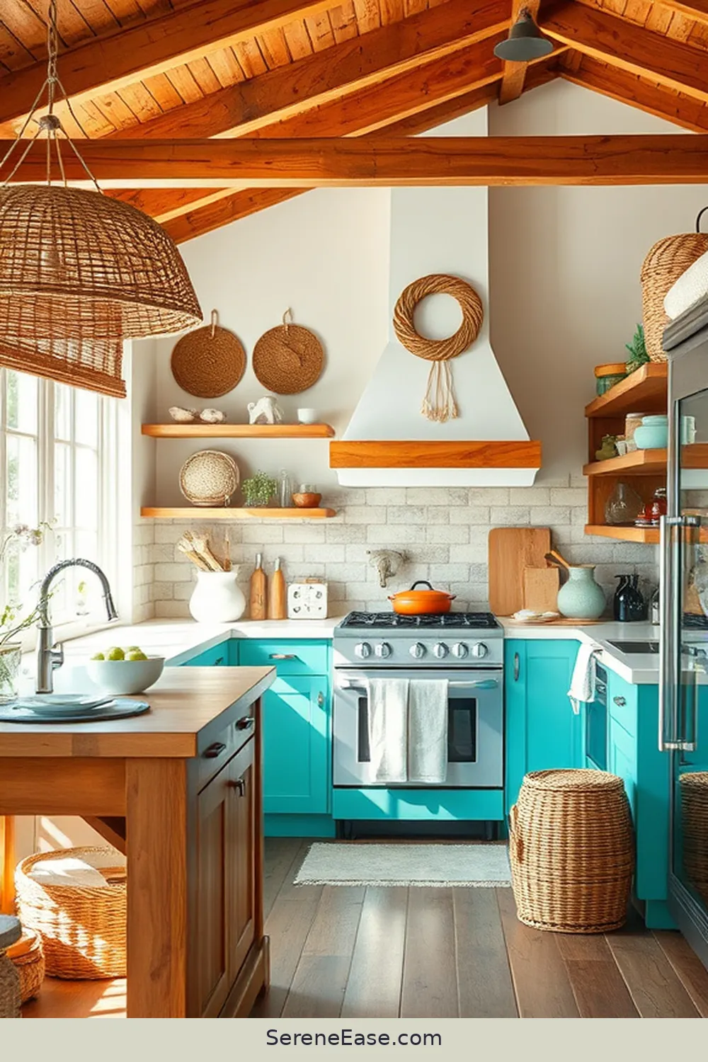 Create a Bold and Bright Coastal Kitchen Style 3 Incorporate Natural Textures for Create a Bold and Bright Coastal Kitchen Style