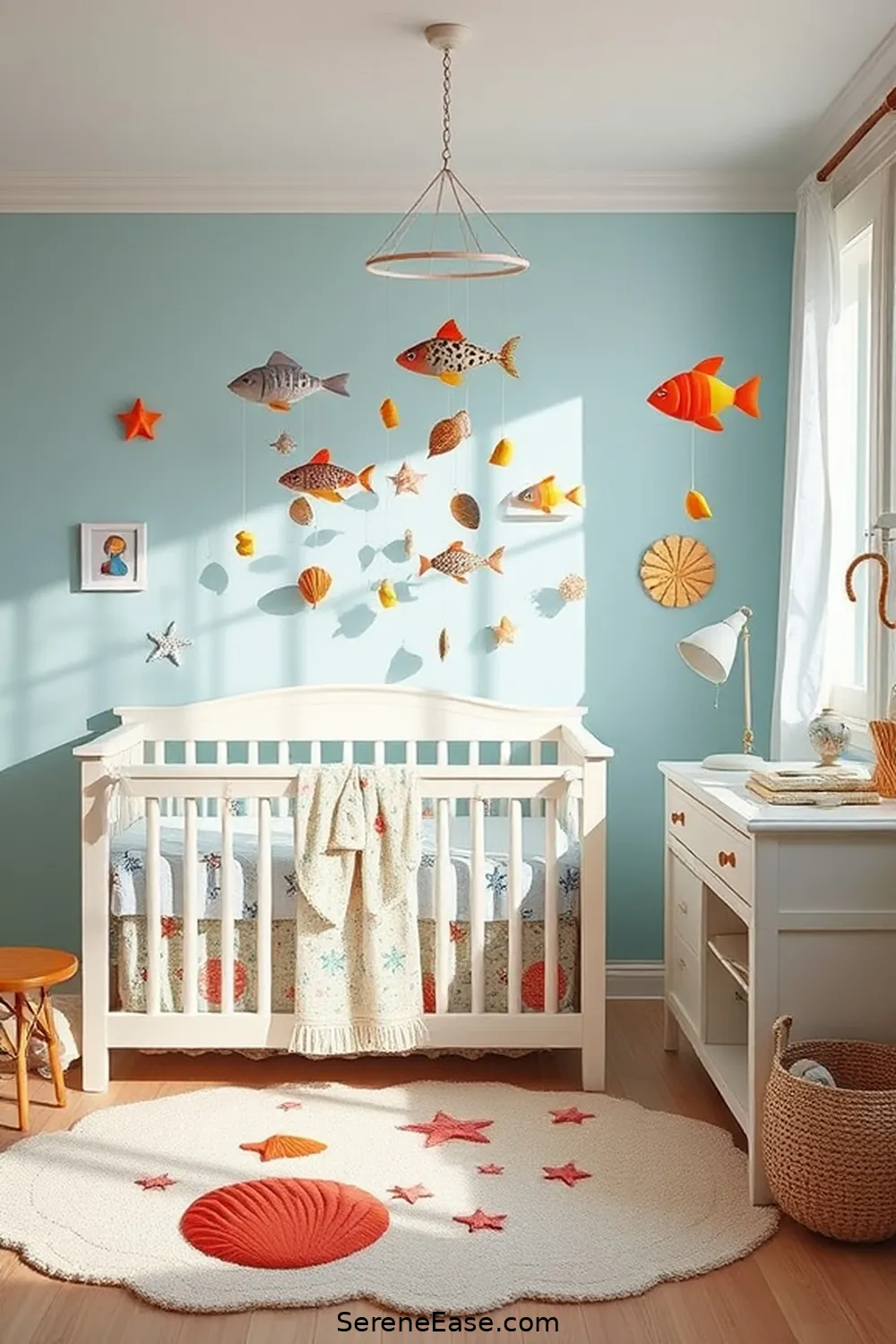 Create a Bold and Bright Coastal Nursery With This Step-By-Step Guide 5 Add Marine-Inspired Decor for Create a Bold and Bright Coastal Nursery With This Step-By-Step Guide