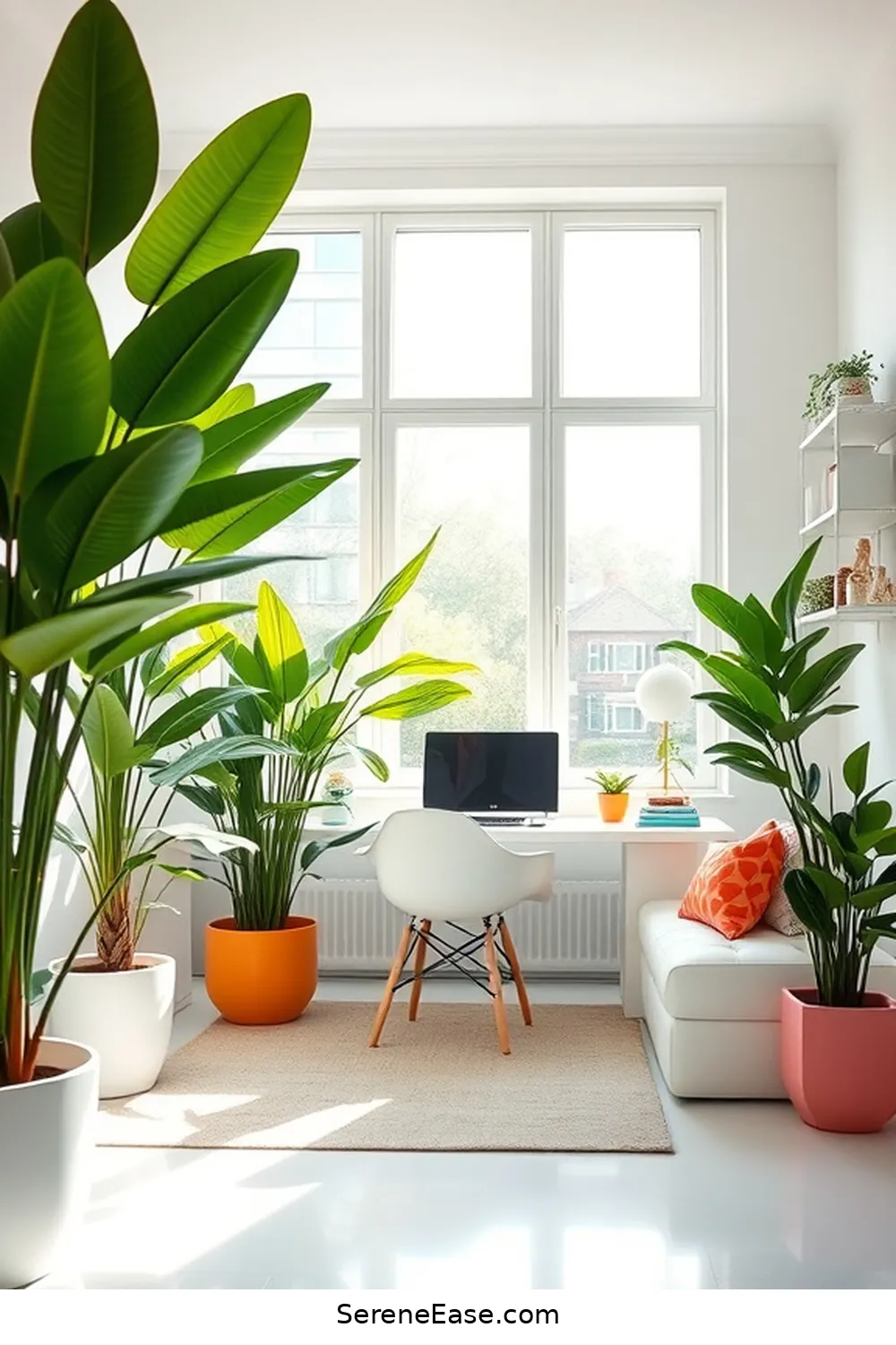 Create a Bold and Bright Minimalist Home Office Style 8 Adding Greenery for Freshness for Create a Bold and Bright Minimalist Home Office Style