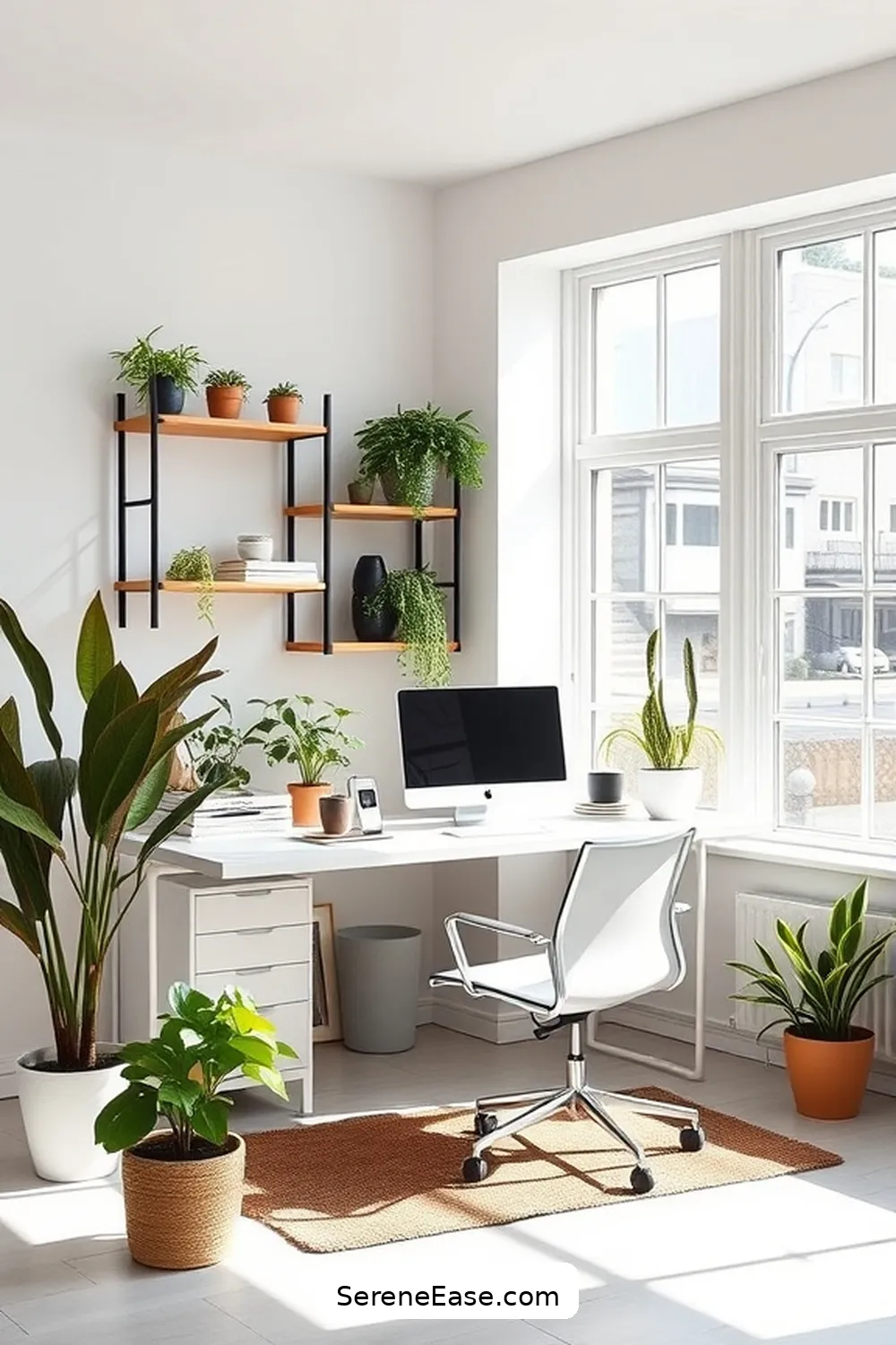 Create a Bold and Bright Minimalist Home Office Style 10 Utilizing Vertical Space for Create a Bold and Bright Minimalist Home Office Style