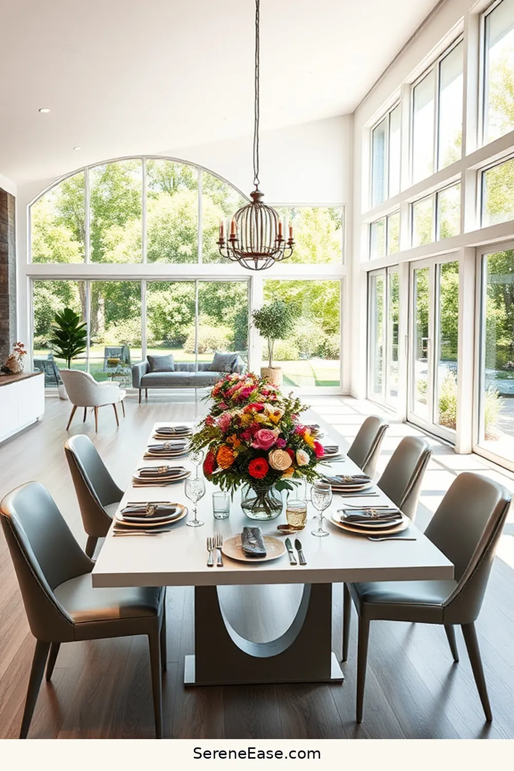 Create a Bold and Bright Modern Farmhouse Dining Room Style 6 Use Open Space to Your Advantage for Create a Bold and Bright Modern Farmhouse Dining Room Style