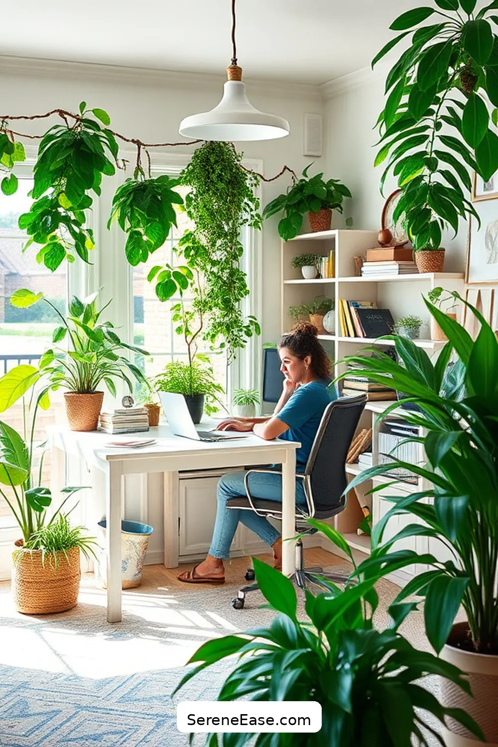 Create a Bold and Bright Modern Farmhouse Home Office Style 11 Incorporate Greenery for a Fresh Touch for Create a Bold and Bright Modern Farmhouse Home Office Style