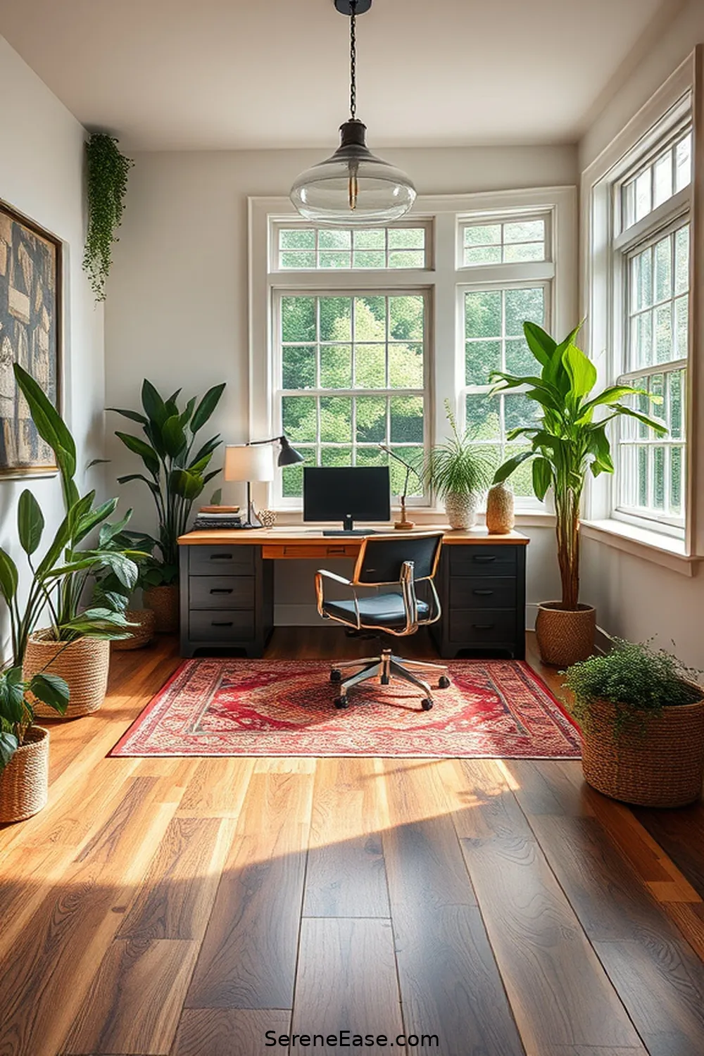 Create a Bold and Bright Modern Farmhouse Home Office Style 12 Opt for Durable Flooring That Complements the Style for Create a Bold and Bright Modern Farmhouse Home Office Style
