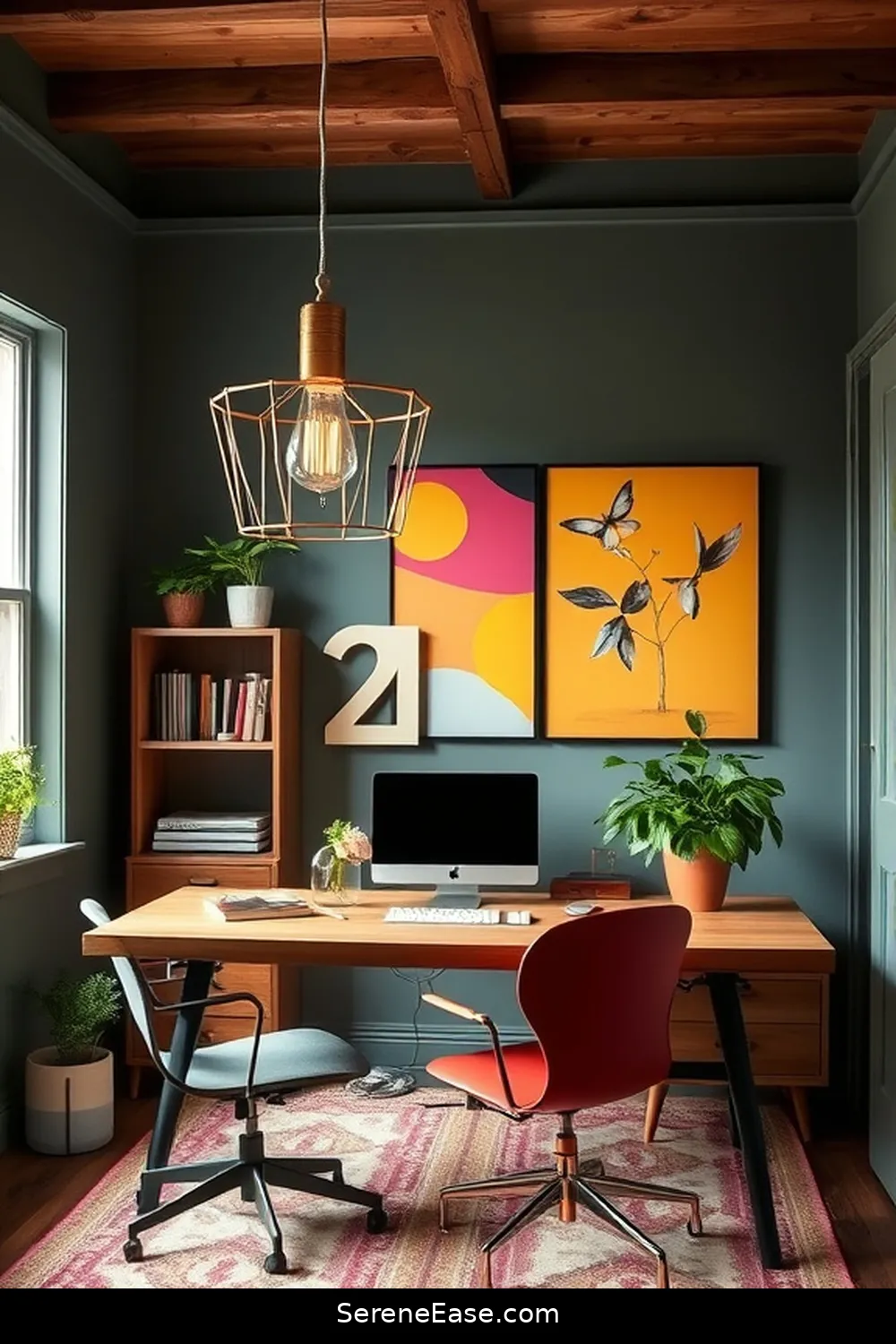 Create a Bold and Bright Modern Farmhouse Home Office Style 6 Use Statement Lighting to Illuminate Your Space for Create a Bold and Bright Modern Farmhouse Home Office Style