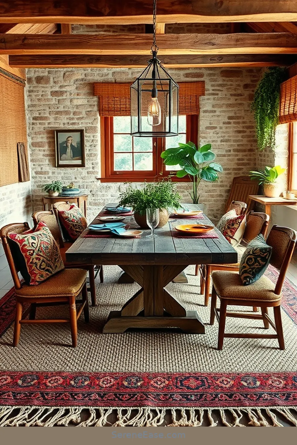 Create a Bold and Bright Rustic Dining Room Style 7 Add Textures for Depth for Create a Bold and Bright Rustic Dining Room Style