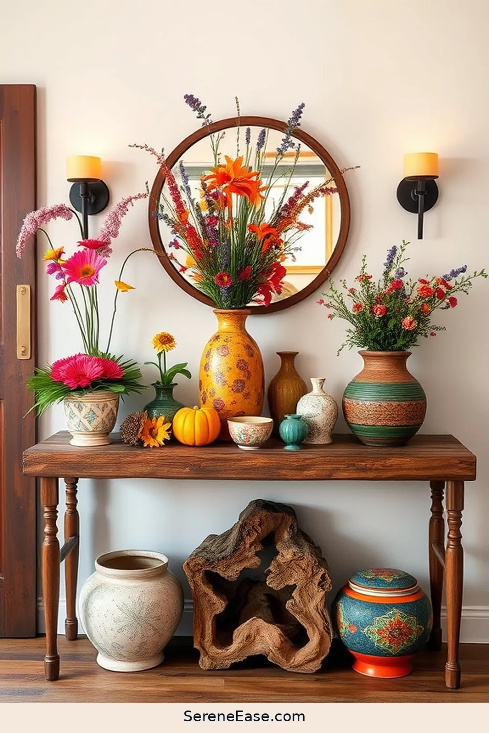 Create a Bold and Bright Rustic Hallway Style 14 Design a Welcoming Entryway Table for Create a Bold and Bright Rustic Hallway Style