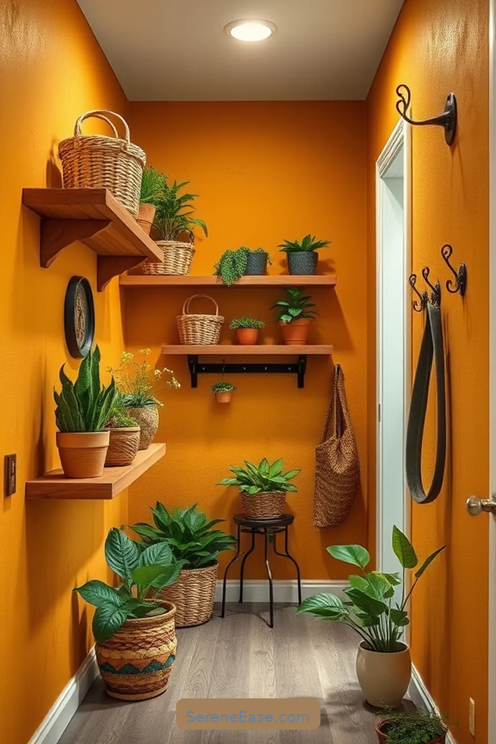 Create a Bold and Bright Rustic Hallway Style 15 Focus on Practical Storage Solutions for Create a Bold and Bright Rustic Hallway Style
