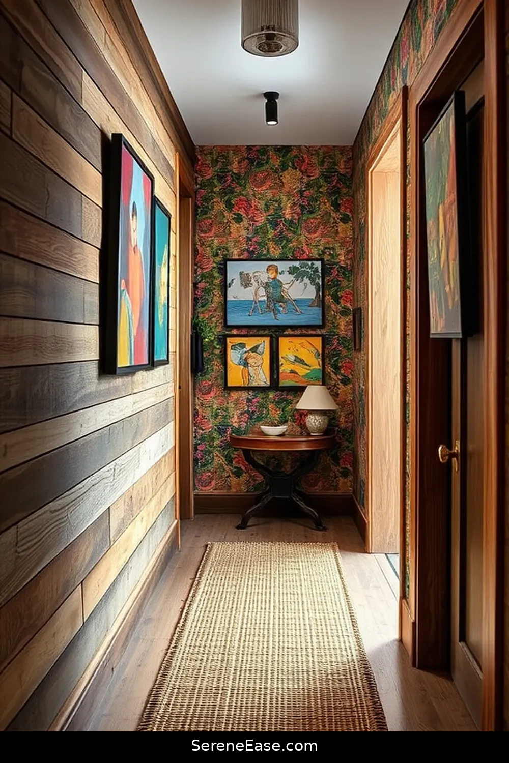 Create a Bold and Bright Rustic Hallway Style 4 Incorporate Textured Wall Treatments for Create a Bold and Bright Rustic Hallway Style