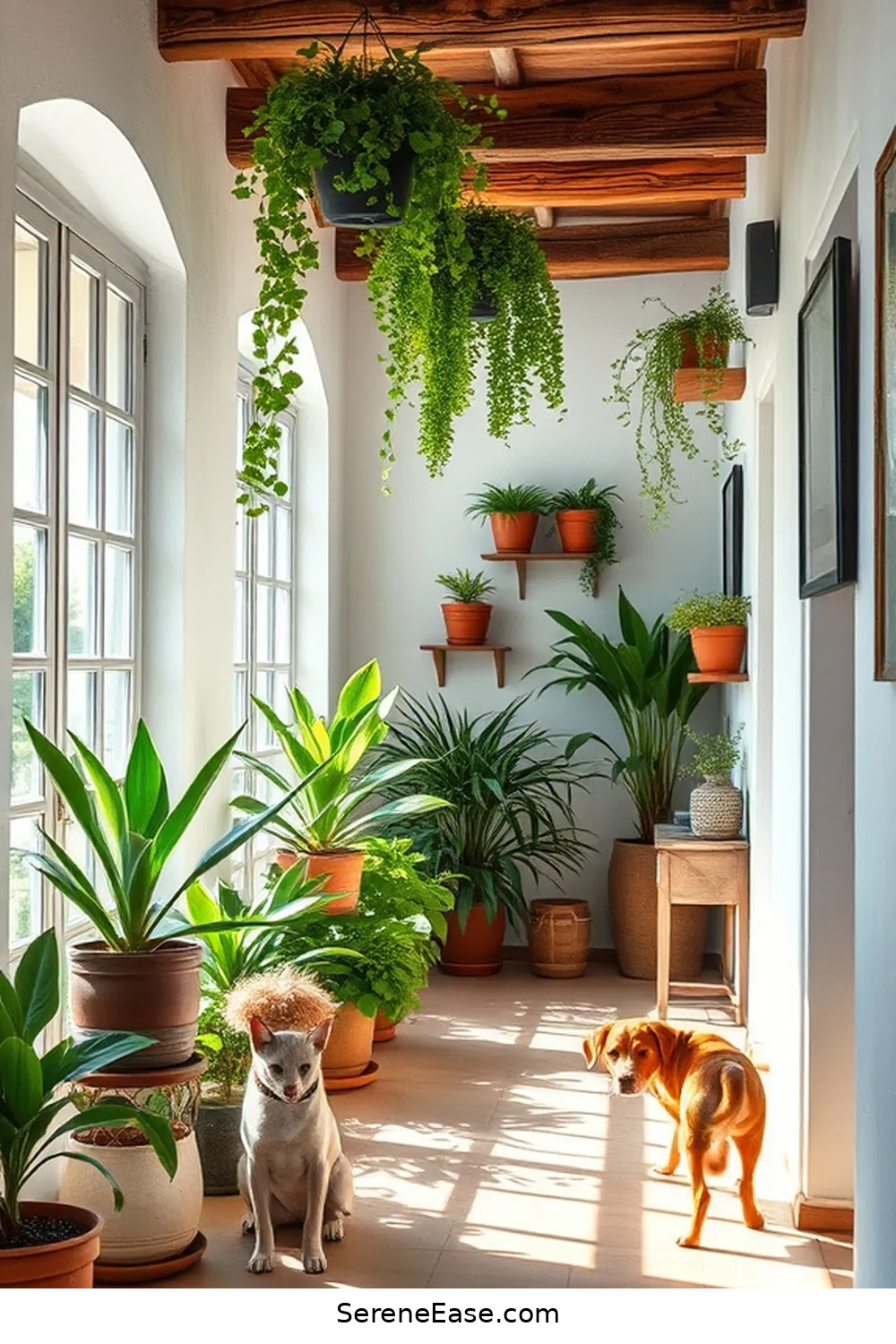 Create a Bold and Bright Rustic Hallway Style 12 Integrate Greenery and Natural Elements for Create a Bold and Bright Rustic Hallway Style