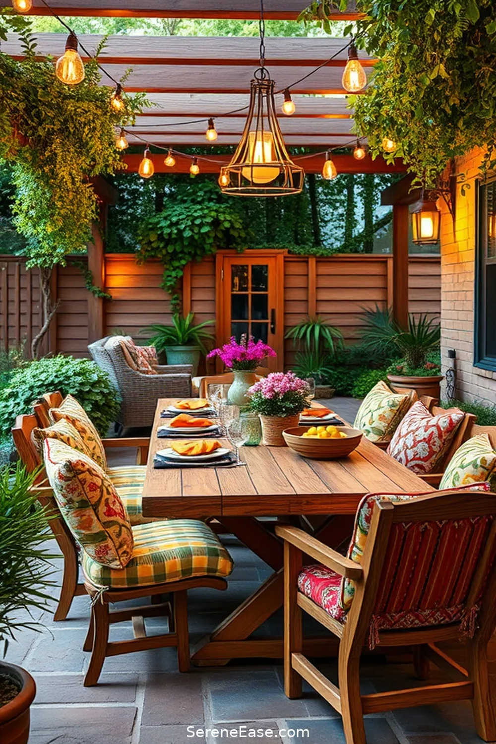 Create a Bold and Bright Rustic Outdoor Patio 9 Designing a Functional Dining Space for Create a Bold and Bright Rustic Outdoor Patio