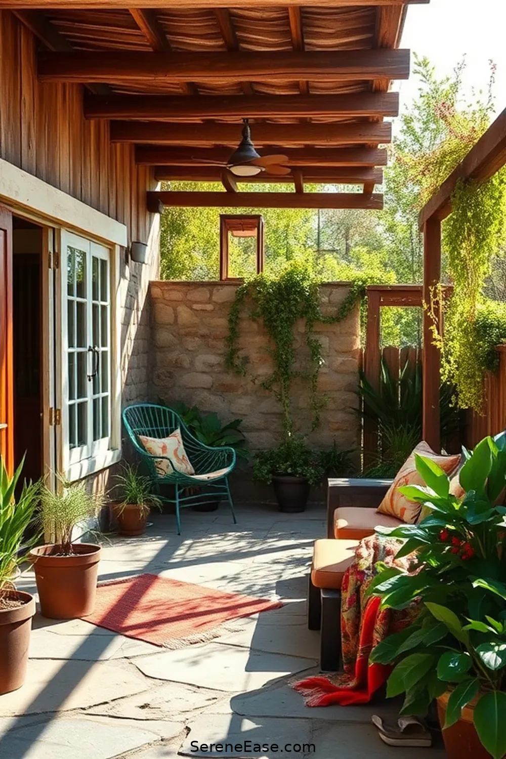 Create a Bold and Bright Rustic Outdoor Patio 4 Incorporating Natural Textures for Create a Bold and Bright Rustic Outdoor Patio