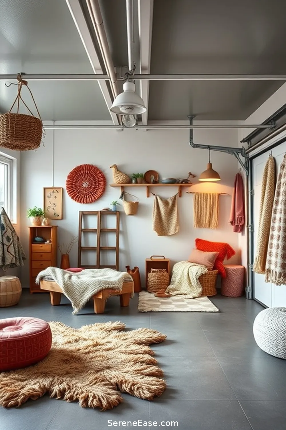 Create a Bold and Bright Scandinavian Style Garage 7 Add Cozy Textiles for Comfort and Warmth for Create a Bold and Bright Scandinavian Style Garage