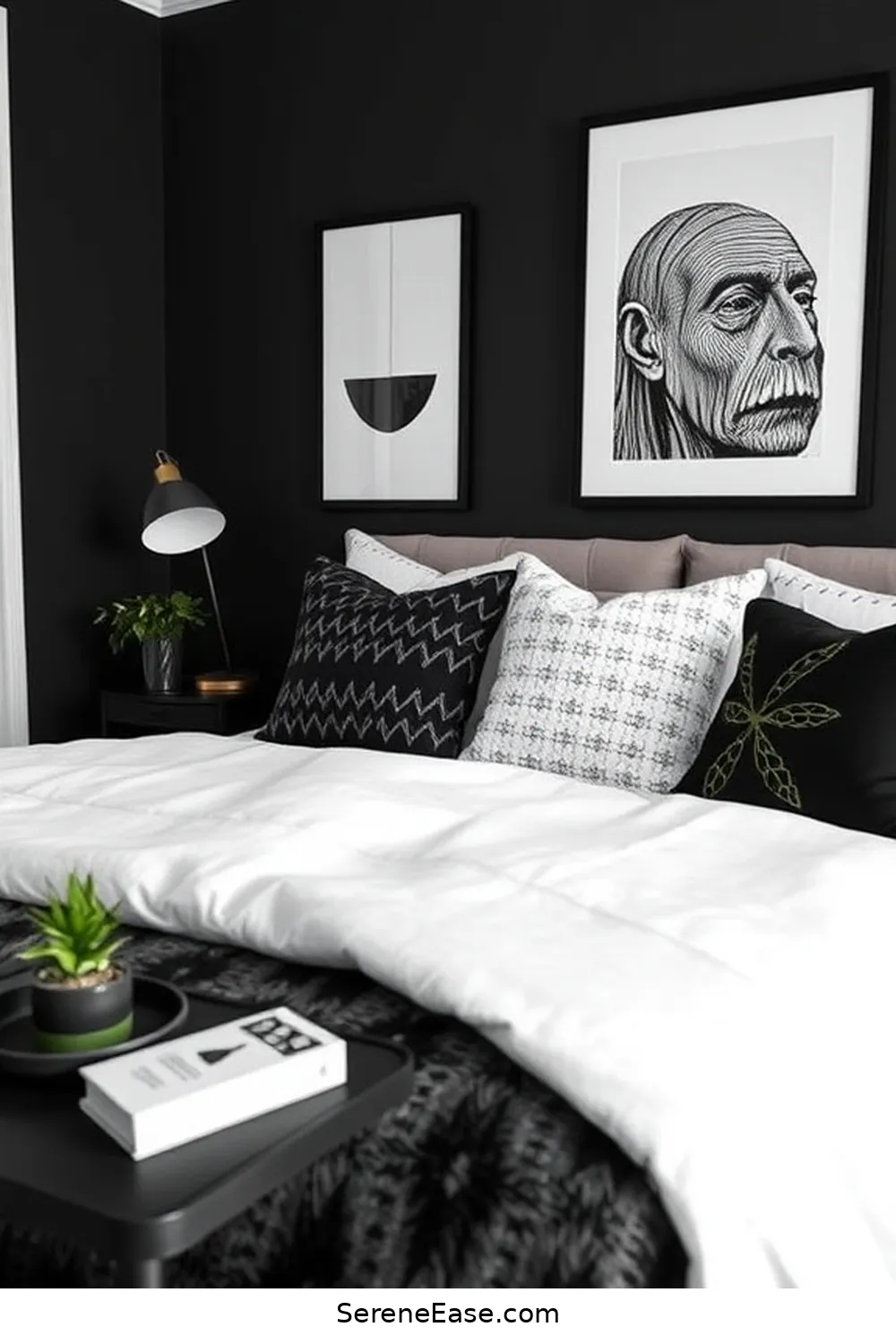 Create a Chic Black and White Bedroom in Scandinavian Style 9 Adding Decorative Accents for Create a Chic Black and White Bedroom in Scandinavian Style