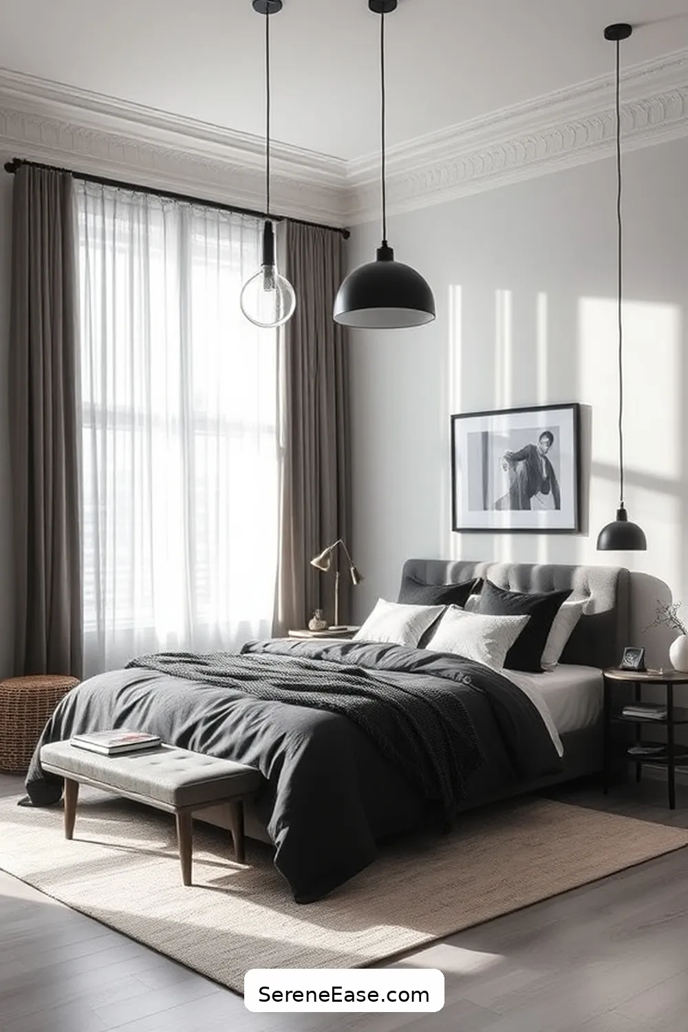 Create a Chic Black and White Bedroom in Scandinavian Style 12 Choosing the Right Lighting for Create a Chic Black and White Bedroom in Scandinavian Style