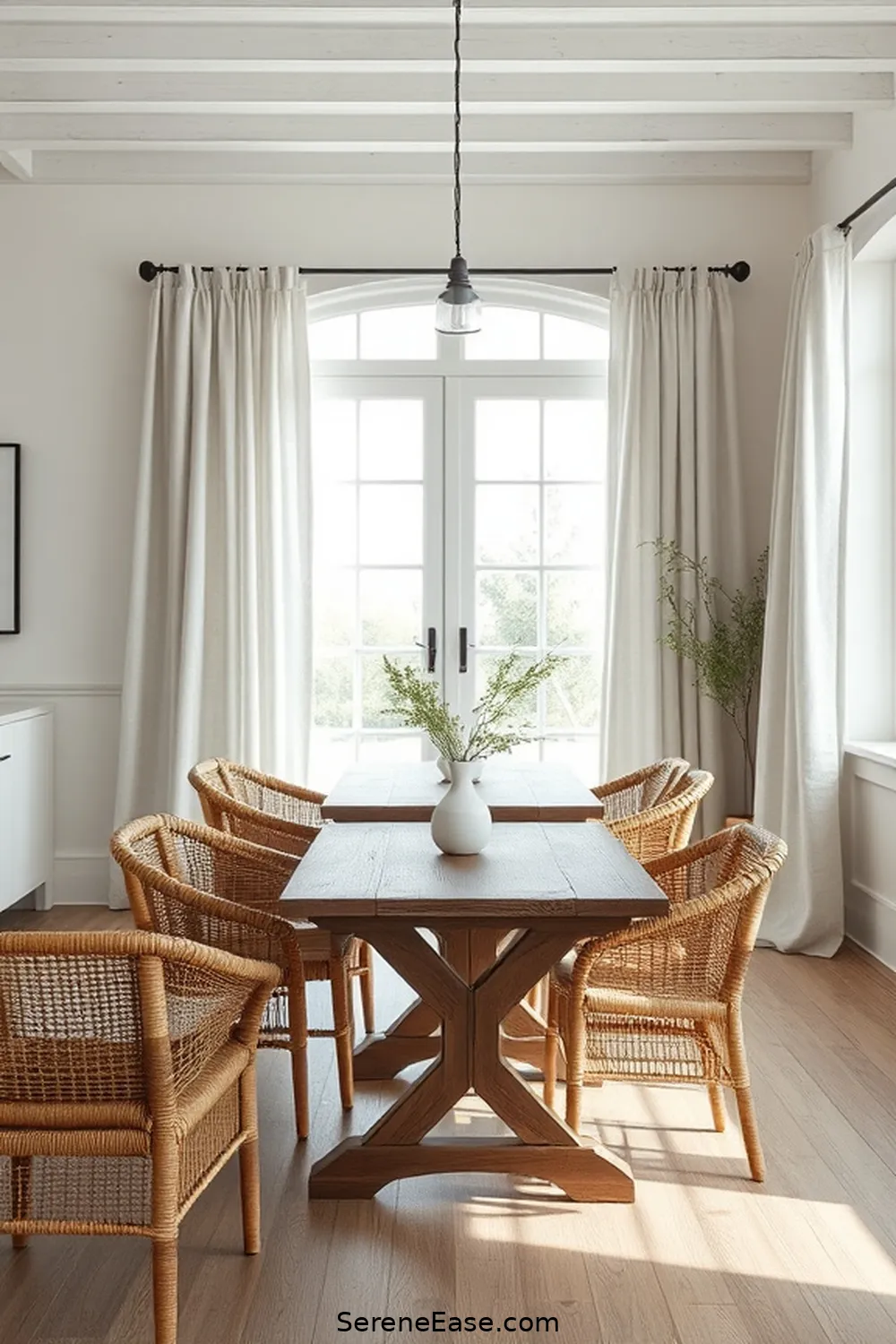 Create a Monochromatic Dining Room in Modern Farmhouse Style 9 Emphasizing Rustic Furniture Choices for Create a Monochromatic Dining Room in Modern Farmhouse Style