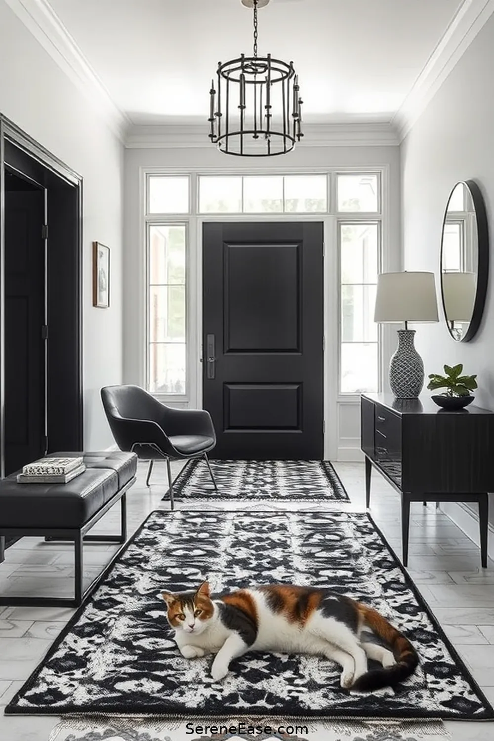 Create a Monochromatic Entryway in Mid-Century Modern Style 11 Creating Visual Interest With Patterns for Create a Monochromatic Entryway in Mid-Century Modern Style