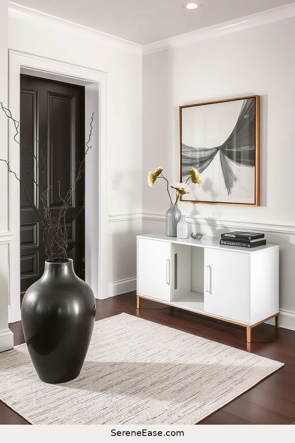 Create a Monochromatic Entryway in Mid-Century Modern Style 14 Layering Accessories for Depth for Create a Monochromatic Entryway in Mid-Century Modern Style
