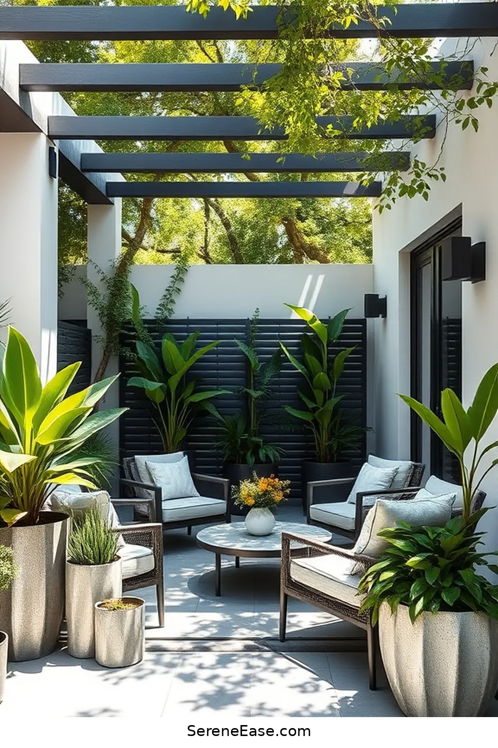 Create a Monochromatic Outdoor Patio in Mid-Century Modern Style 6 Adding Greenery and Natural Elements for Create a Monochromatic Outdoor Patio in Mid-Century Modern Style