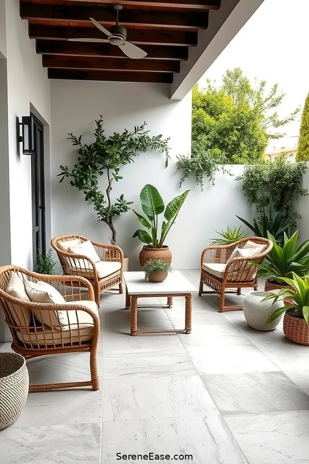 Create a Monochromatic Outdoor Patio in Mid-Century Modern Style 5 Incorporating Textures and Materials for Create a Monochromatic Outdoor Patio in Mid-Century Modern Style