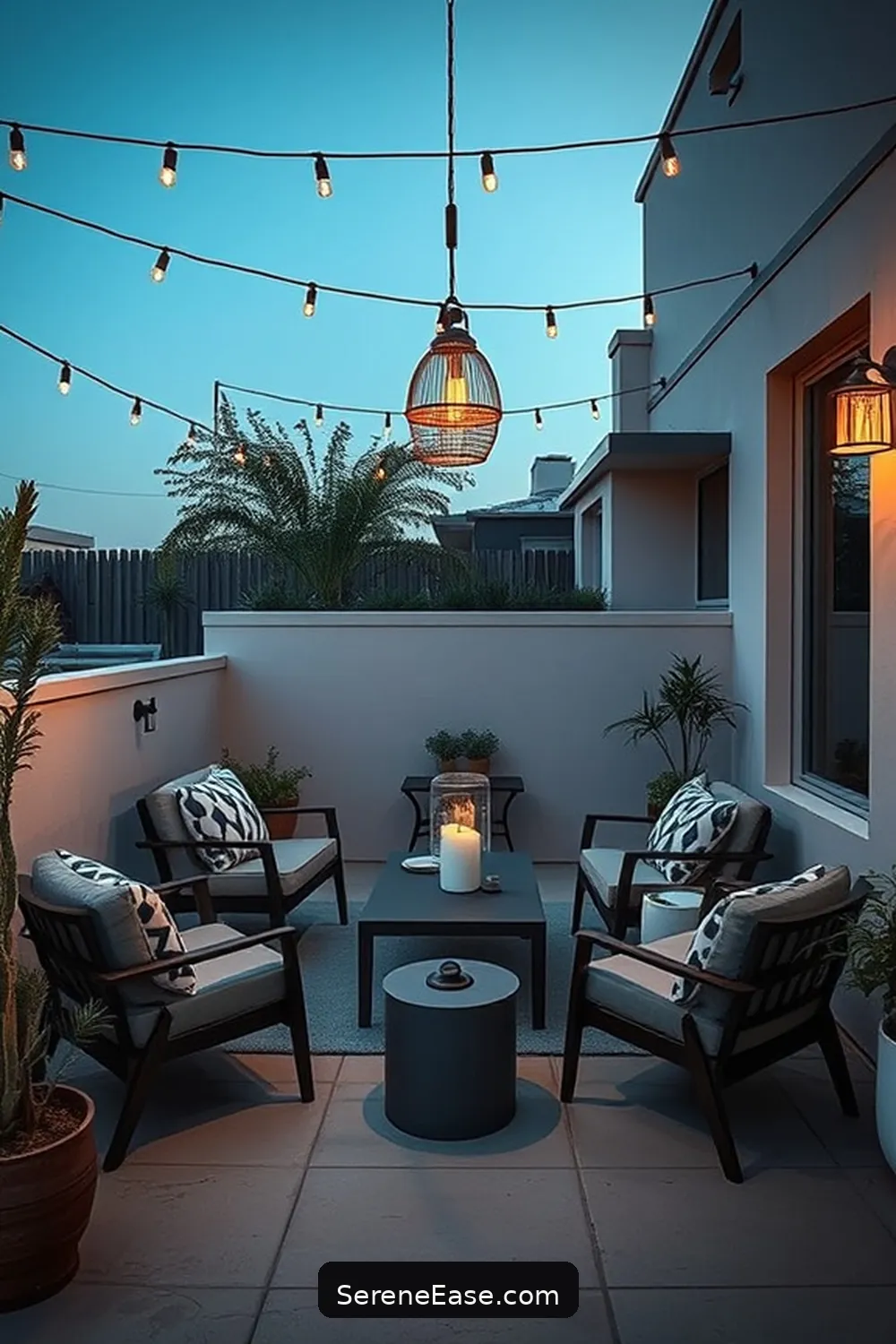 Create a Monochromatic Outdoor Patio in Mid-Century Modern Style 7 Lighting Options for a Cozy Atmosphere for Create a Monochromatic Outdoor Patio in Mid-Century Modern Style