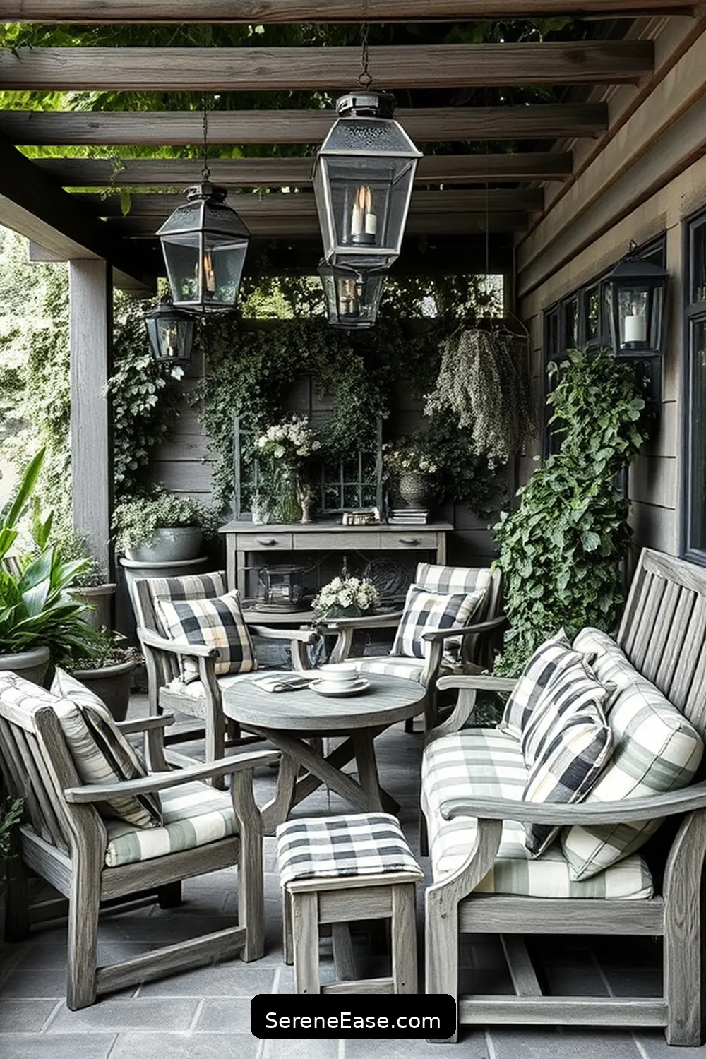 Create a Rustic Outdoor Patio in Black and White Style 4 Furniture Essentials for a Cozy Atmosphere for Create a Rustic Outdoor Patio in Black and White Style
