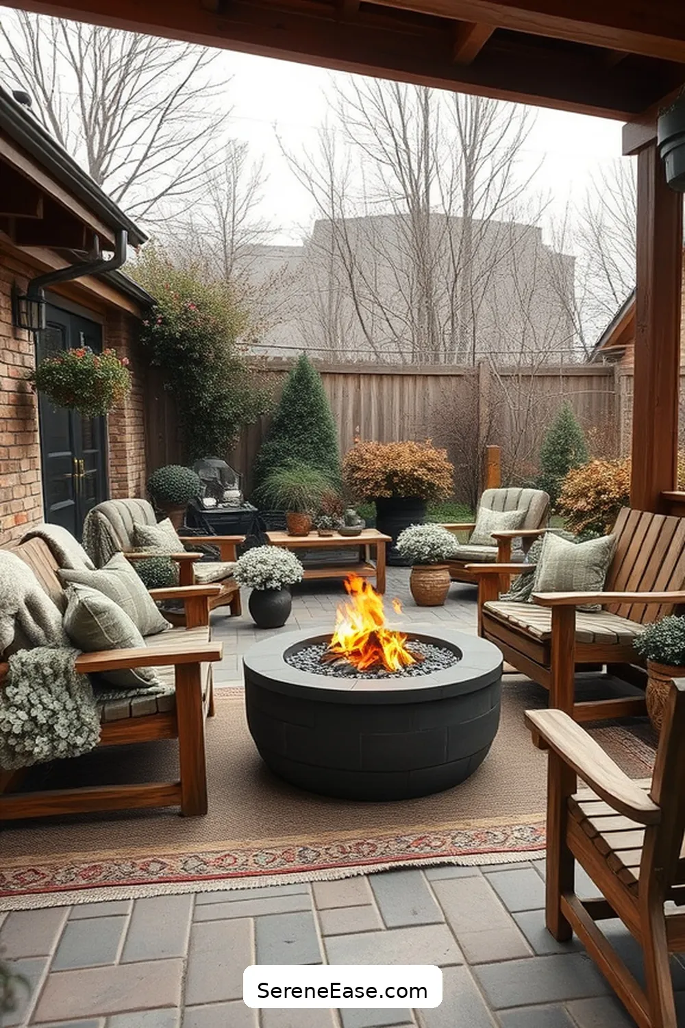 Create a Rustic Outdoor Patio in Black and White Style 15 Seasonal Decor Ideas for Year-Round Enjoyment for Create a Rustic Outdoor Patio in Black and White Style