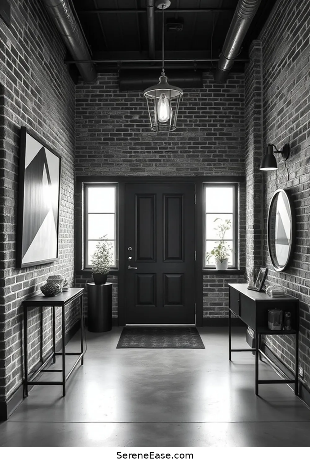 Create a Stunning Black and White Industrial Style Entryway 10 Artwork and Decor Ideas for Create a Stunning Black and White Industrial Style Entryway